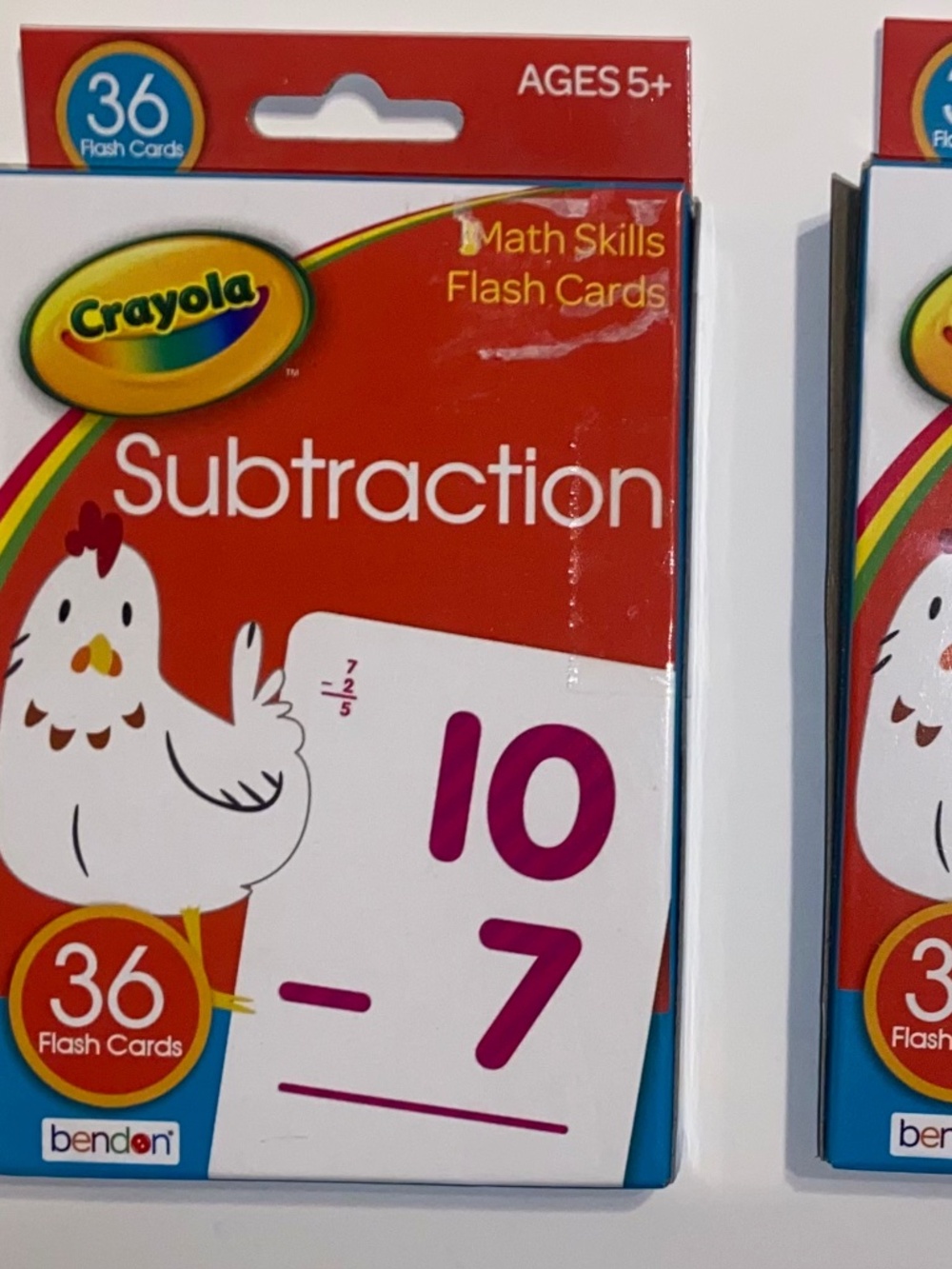 NWT 2 Pack Crayola Subtraction Flash Cards Math Skills Ages 5+